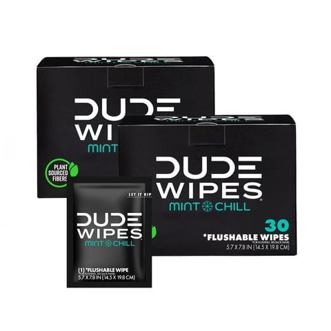 Toallitas Húmedas Desechables Dude Dude Toallitas On-The-Go, 30 Unidades X 2