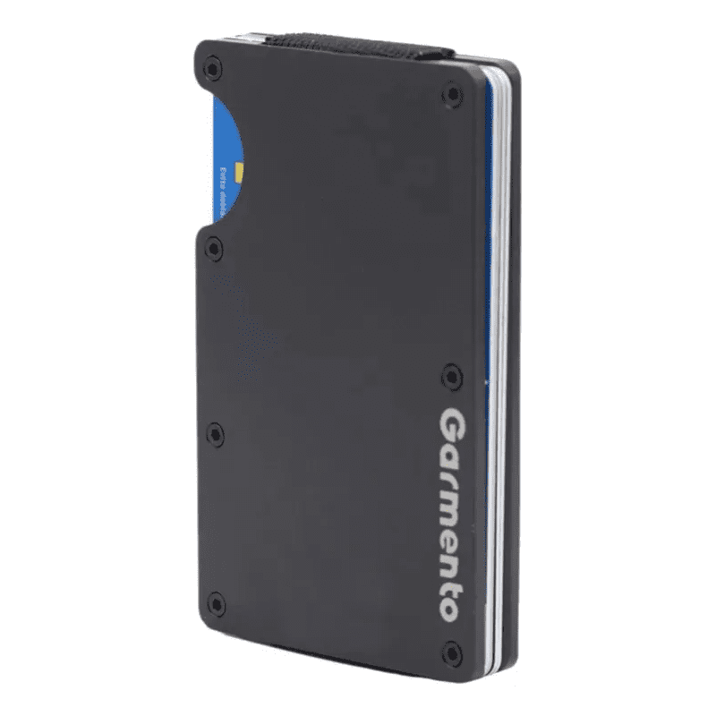 Garmento Billetera Metálica Con Correa Indestructible Rfid Negro