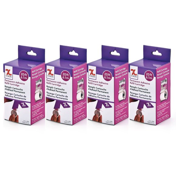 Cartuchos de recarga adhesiva Xyron X150 Sticker Maker, paquete de 4
