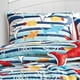 thumbnail image 3 of Tiburones Azules Peces Vida Marina Niños Juego de Cama Bordado Suave, 3 of 3