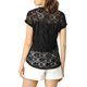 thumbnail image 3 of INSPIRE CHIC Día de San Valentín Blusa Casual de Mujer con Mangas Cortas Transparentes de Encaje Floral L Negro, 3 of 8