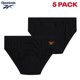 thumbnail image 3 of Calzoncillos Reebok de talle bajo para hombre, 5 unidades, algodón suave, completamente negros, 3 of 7