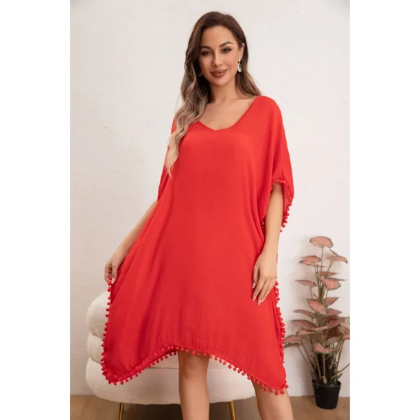 Vestido Mujer Corto Playero Salida De Baño Tunica Verano 8351