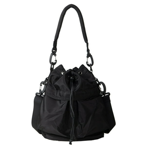 Bolso de hombro para mujer, pequeño, tipo cubo, de nailon, tipo tote, informal, tipo hobo.