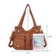 thumbnail image 2 of Bolso de mano Angelkiss de diseñador para mujer, grande, marrón, piel sintética lavada, 2 of 7