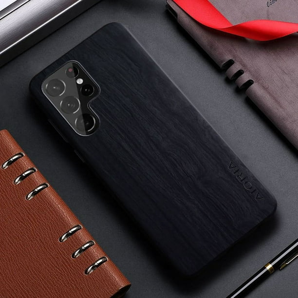 Bamboo Wood Pattern Leather Back Cover For Samsung Galaxy S21 S22 S20 Ultra Plus FE Phone Case
