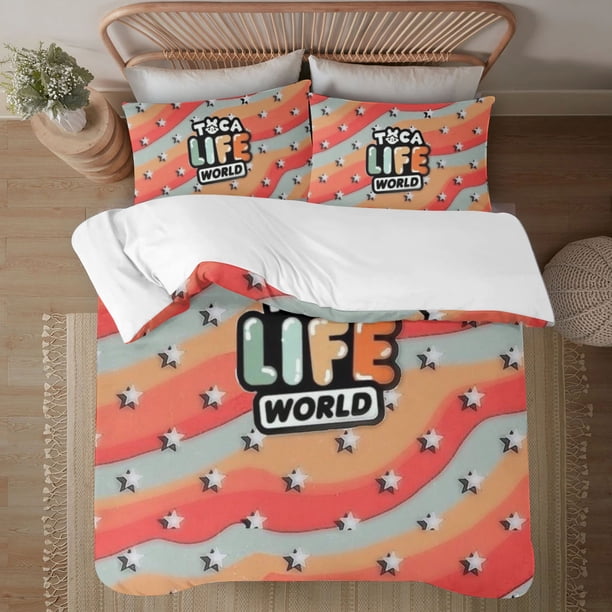 Toca Life Soft 3D Printed Duvet Cover Bedding Set with Comforter Cover 3 Piece Set