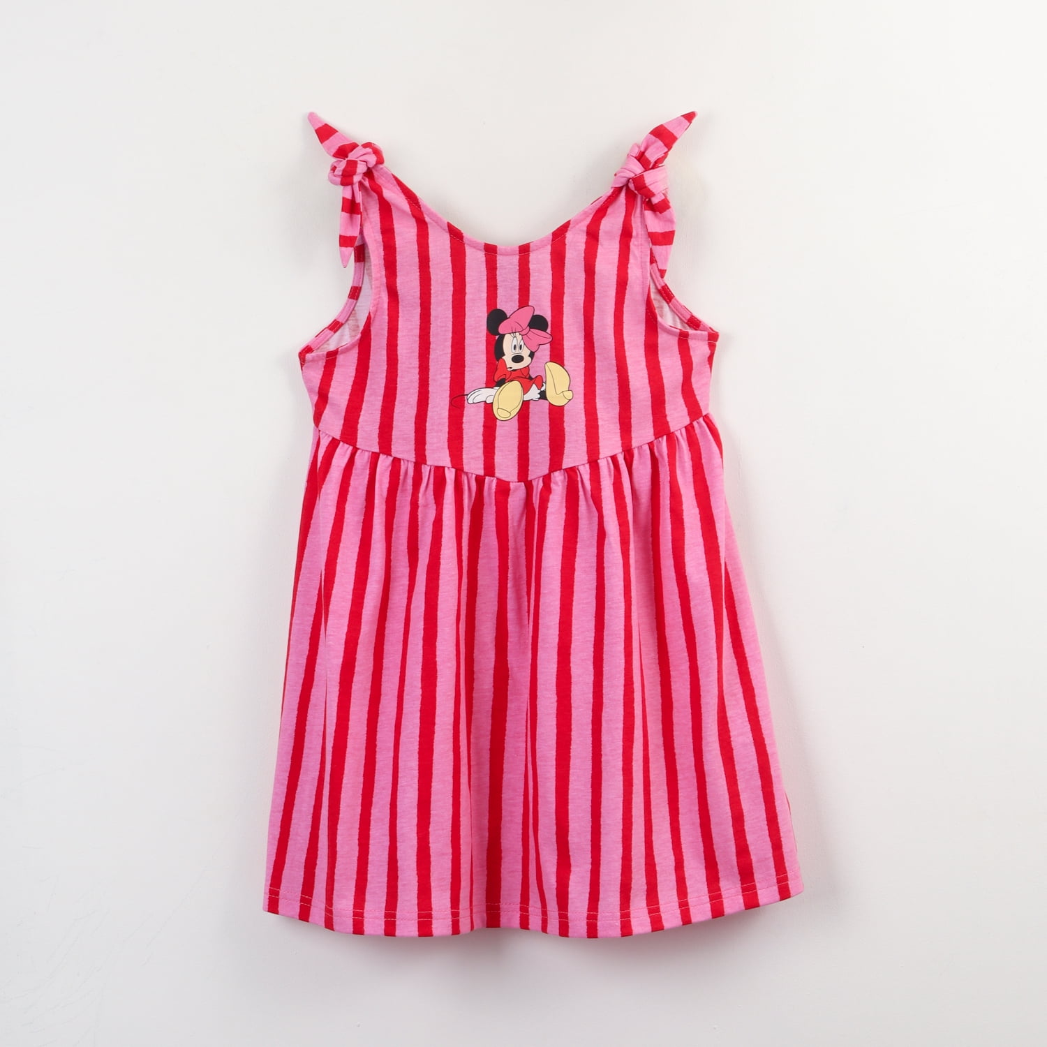 Vestido Niña Rosado Rayas Minnie Disney
