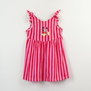 Vestido Niña Rosado Rayas Minnie Disney