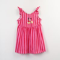 Vestido Niña Rosado Rayas Minnie Disney
