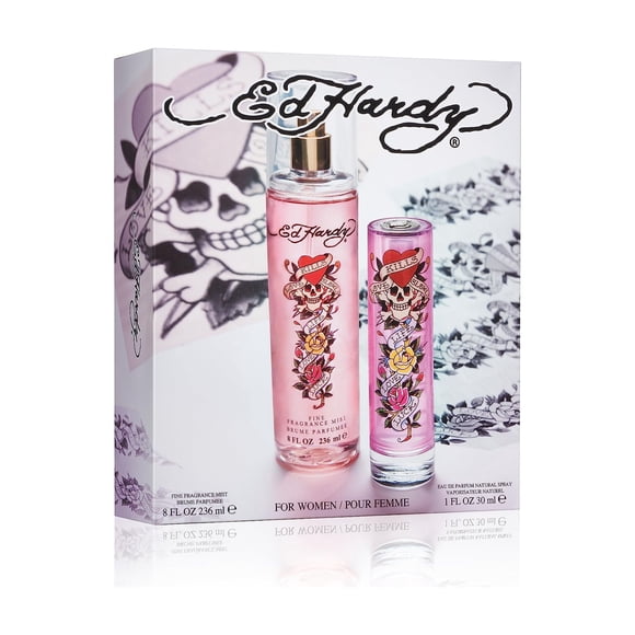 Set de perfume Ed Hardy Eau De Parfum & Fragance Body Mist para mujer