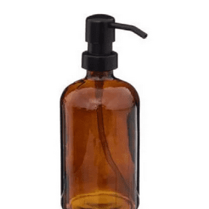 Genérico - Dispensador De Jabón Vidrio Ámbar 450Ml Jabonera Deco Marrón