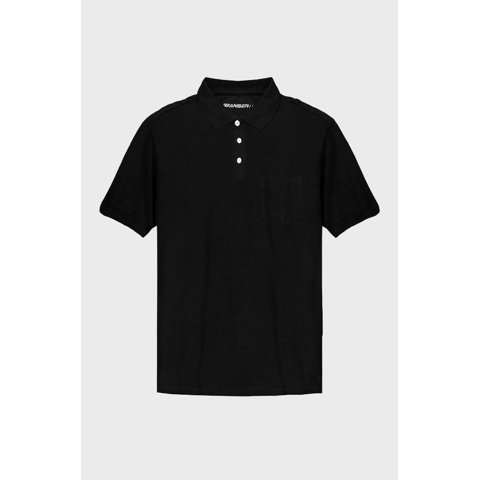Polera Pique Negro Hombre Falcone