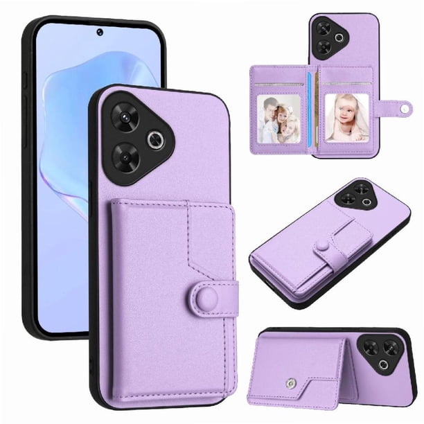 FOXDOCK Funda para Xiaomi Redmi Note13R con Bloqueo RFID - Diseño Elegante con Cierre de Botón