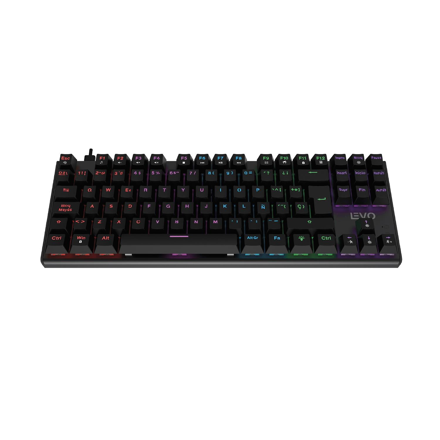 Teclado Gamer Novablade Red Switch Mecánico Español Rgb Levo