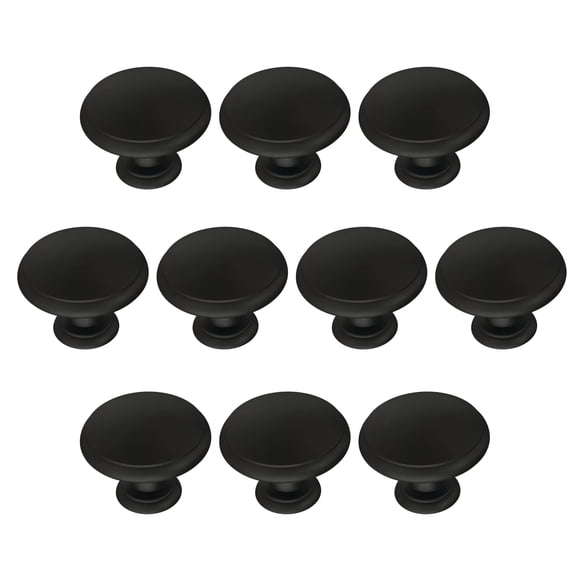 Perillas para gabinete Franklin Brass negro mate de 32 mm, paquete de 10