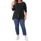 thumbnail image 2 of Agnes Orinda Conjuntos de Halloween Camisetas de Mujer Tallas Grandes Costuras Expuestas Abertura Lateral Dobladillo Alto Bajo Blusas Cuello Redondo Manga Larga Camiseta Casual 4X Negro, 2 of 6