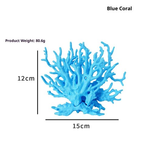 Xusx111 - 2Pcs Artificial Acuario Coral Ornamento Plástico Plantas De Tanque De Peces Decoración Para El Paisaje Del Acuario (Blanco + Azul)