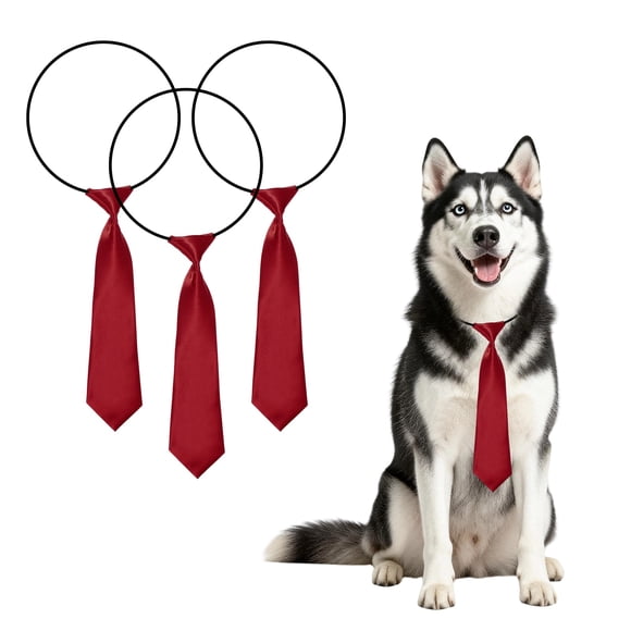 Uxcell Collar de Perro Corbatas de Aseo, Corbatas de Cuello de Perro a Granel Accesorios de Aseo de Collar de Lazo para Mascotas (3 Piezas, Poliéster, Burdeos)