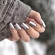 thumbnail image 1 of Press on Nails SXVME, blanco, plateado y cromado, cuadrado corto, 1 of 8