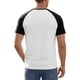 thumbnail image 3 of INSPIRE CHIC Camiseta de Hombre Raglán Manga Corta Cuello Redondo Casual Camisetas de Béisbol L Blanco, 3 of 6