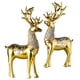 thumbnail image 4 of Un par de esculturas modernas de estatuillas Feng Shui animales Lucky estatuas de ciervos escandinavos, mesas, bodas, hogares, decoraciones Oro, 4 of 5