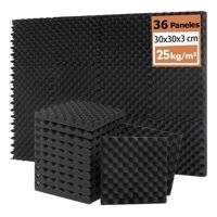 Genérica - 36Pcs Paneles Acústicos Espuma Acústica,Material Acústico, 30*30Cm