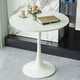 thumbnail image 3 of 31.5" White Round Dining Table, Tulip Table Kitchen Dining Table 2-4 People with MDF Table Top & Pedestal Base, Mid-Century End Table Leisure Coffee Table Office Living Room Table, 3 of 3