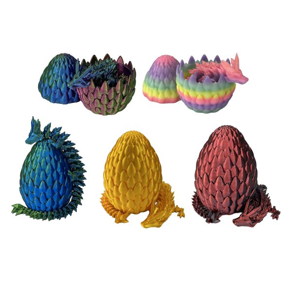 Figuras de juguete JASSBOOY – Set de 5 huevos de dragón que brillan en la oscuridad