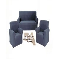 Genérico - Pack De Fundas De Sofa Cuadrille 3+1+1 Color Gris