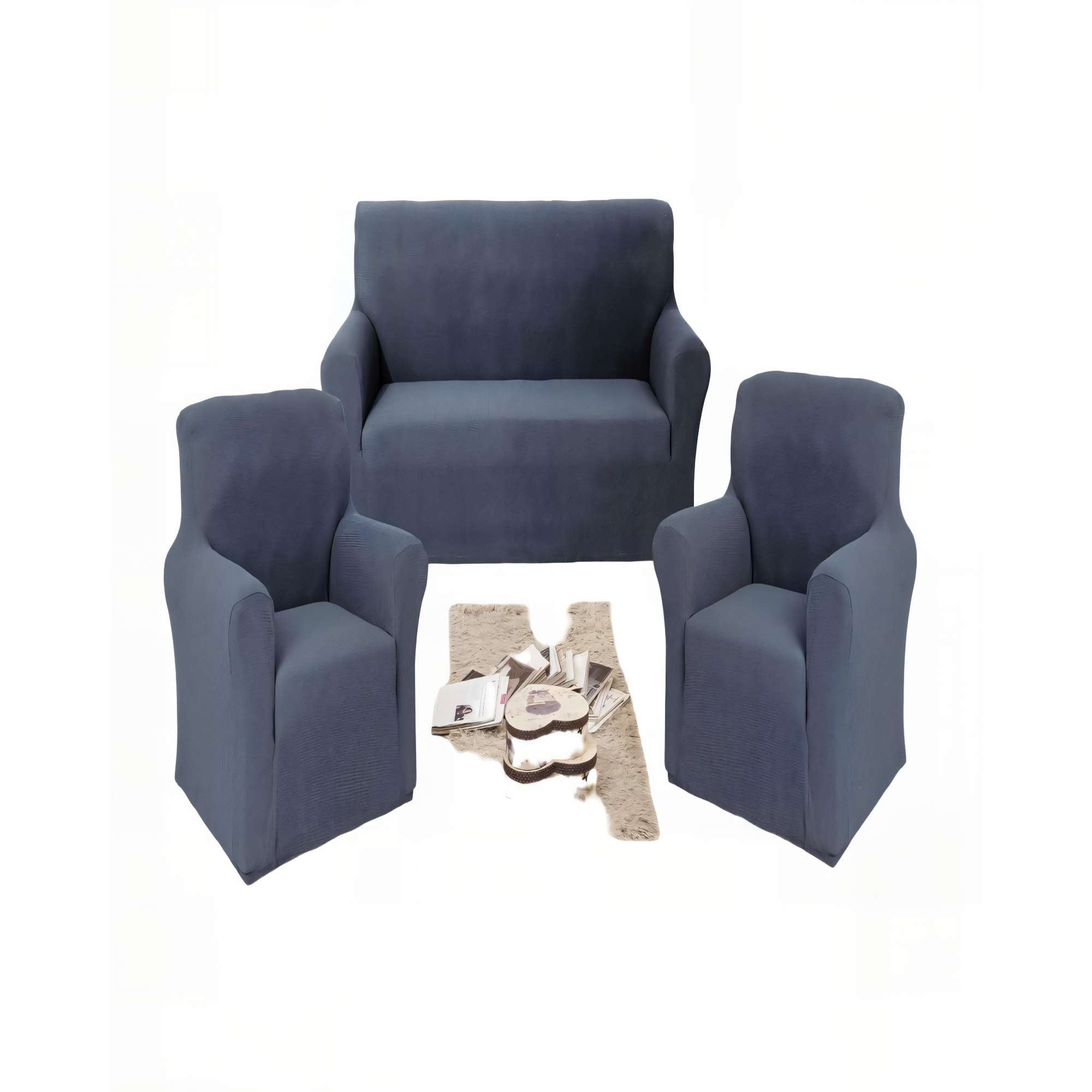 Genérico - Pack De Fundas De Sofa Cuadrille 3+1+1 Color Gris