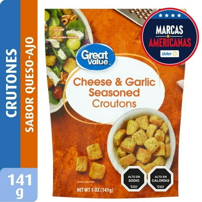Crutones Sazonados Sabor Queso Y Ajo 141 G Great Value