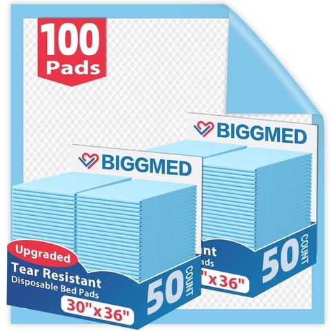 Biggmed - Almohadillas Desechables Bigmed, Resistentes A La Rotura, 30 X 36 Cm, 100 Unidades