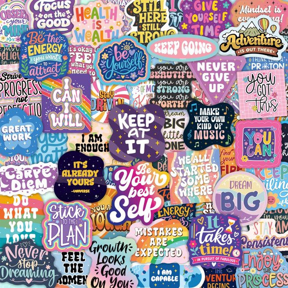 Pack de Pegatinas Puraesla 300 Piezas - Citas Motivacionales