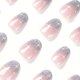 thumbnail image 2 of 24pcs Short Press On Nails Oval Fake Nails Glossy Full Cover Star False Nails With Design Acrylic Nails With Silver Glitter Artificial Nail Tips For Women Girls, 2 of 2