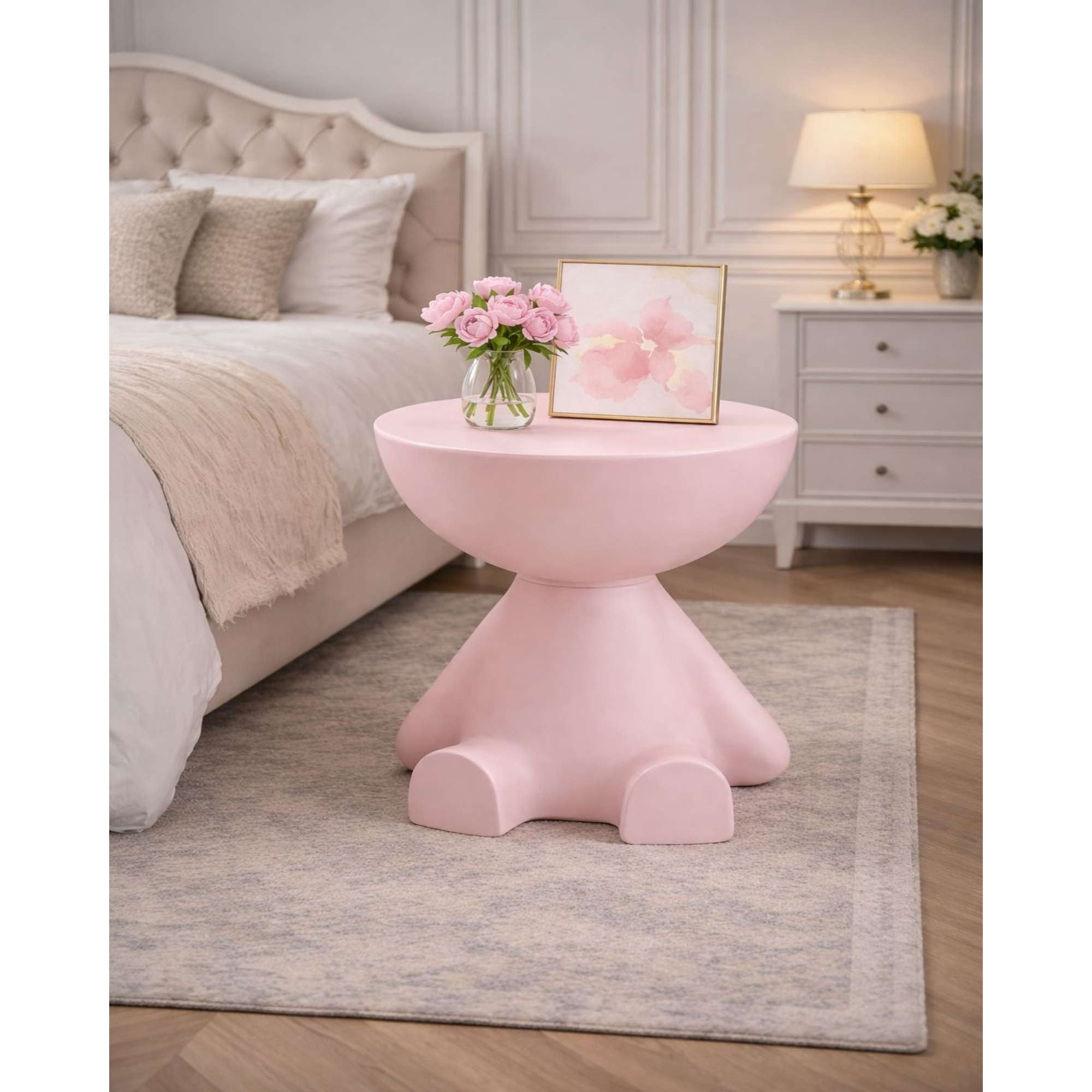 Imac Hogar - Mesa De Arrimo Escultural Mesa De Arrimo Escultural Rosa