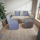 thumbnail image 3 of Sofa Dos Cuerpos Mas Dos Puff Beige Lino, 3 of 3