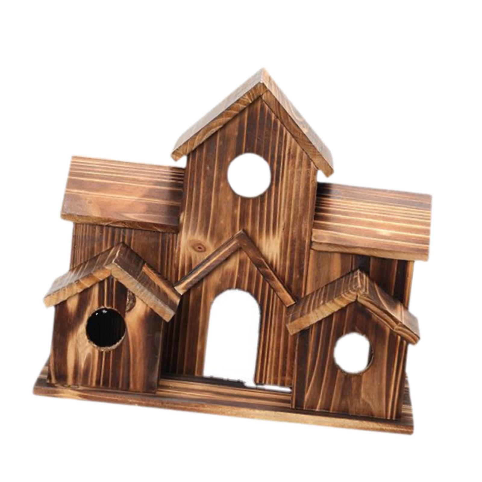 Ioensy - Casa De Pájaros De Madera, Decoración Rústica Para Jardín, Nido De Colibrí Para Jardín