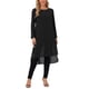 thumbnail image 1 of INSPIRE CHIC Blusas de Mujer con Cuello Redondo de Chifón, Camisas Asimétricas Sueltas de Manga Larga con Abertura Lateral, Tallas Grandes, Color Negro, 1 of 6