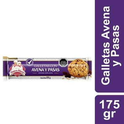 Paquete Galletas De Avena Y Pasas Bolsa 175 G Nutra Bien