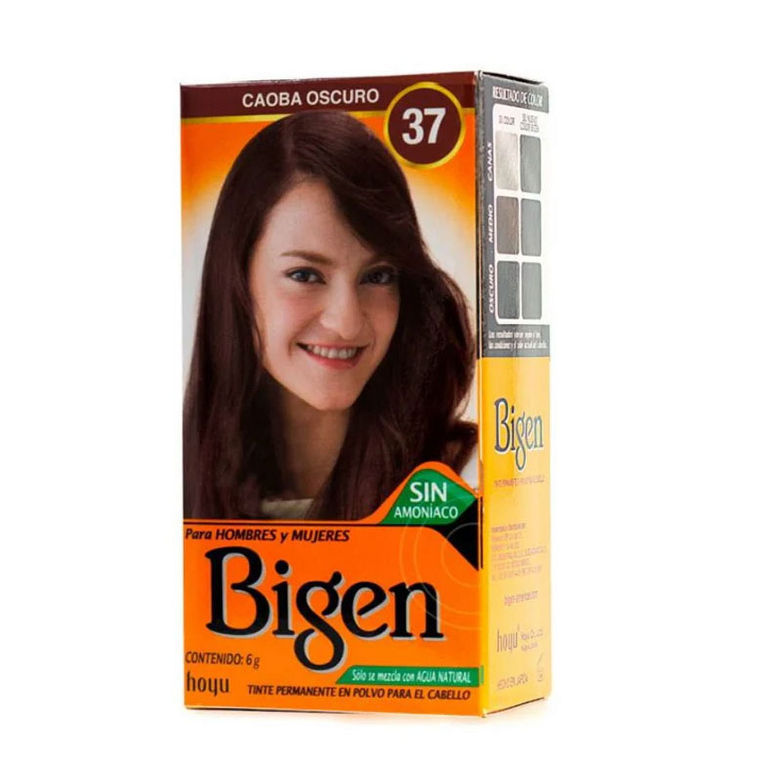 Bigen - Tinte Permanente En Polvo Sin Amoníaco Caoba Oscuro 37 6gr