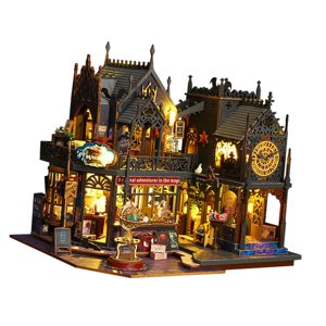 Magideal - Kits De Casa De Muñecas En Miniatura Diy, Caja De Habitación, Modelo Retro, Artesanía, Decoración De Escritorio Con Luces, Rompecabezas 3D, Accesorios