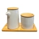 thumbnail image 1 of Juego 2 Piezas Azucarera Mielera Minimalista Base Bambú Jhn, 1 of 3