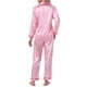 thumbnail image 3 of INSPIRE CHIC Conjunto de Pijama de Satén para Mujer, Camisa de Manga Larga de Botones, Pijama de Leopardo a Rayas Sedoso con Bolsillo, Talla L, Rayas Rosadas, 3 of 5