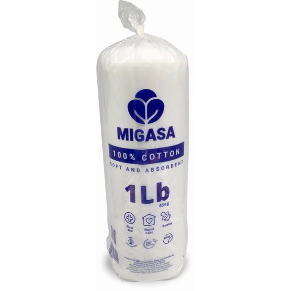 Rollo de algodón Migasa 454 g 100% natural, ultra suave y absorbente