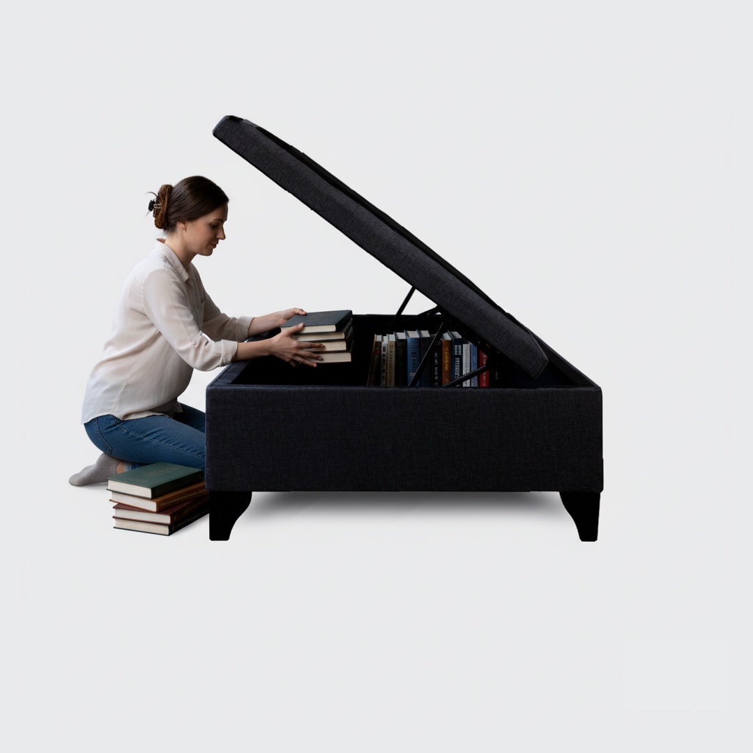 Ivi Home - Base Baul 1 Plaza Apertura Horizontal 90X190 Negro