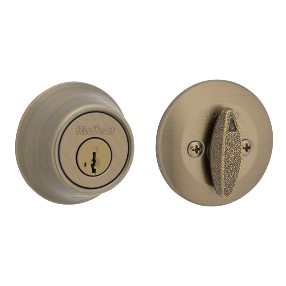 Cerrojo Kwikset de Latón Antiguo con Entrada de Llave