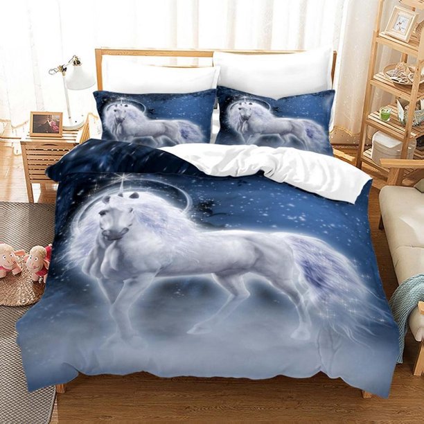 Running Horse Steed Animal Quilt Duvet Cover Set Bedroom Decor Home Textiles3-Piece Bedding Set