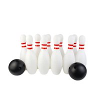 Crusec - Bowling Para Niños Blanco Juguete 10 Pinos + 2 Pelotas