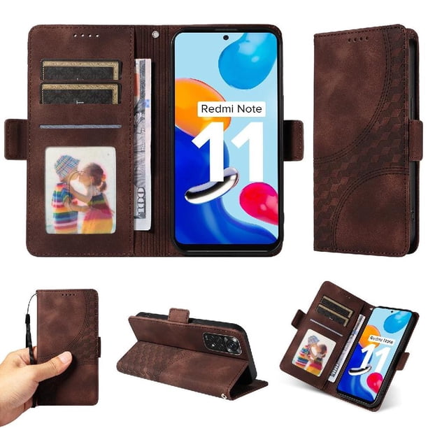 Carcasa FOXDOCK Xiaomi Redmi Note 11s 4G de cuero PU, diseño acolchado clásico, protección contra caídas y rayones